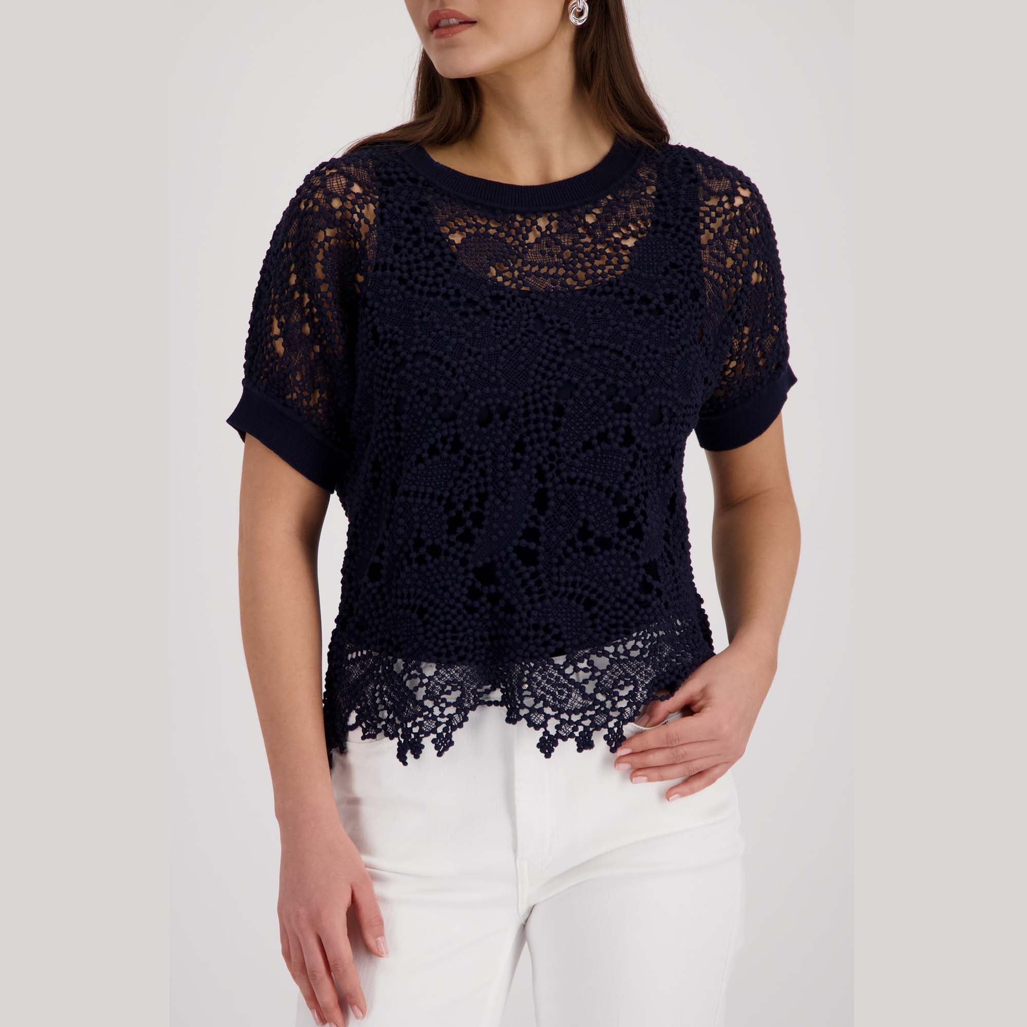 Pullover mit Spitzenmuster - Mode von Monari