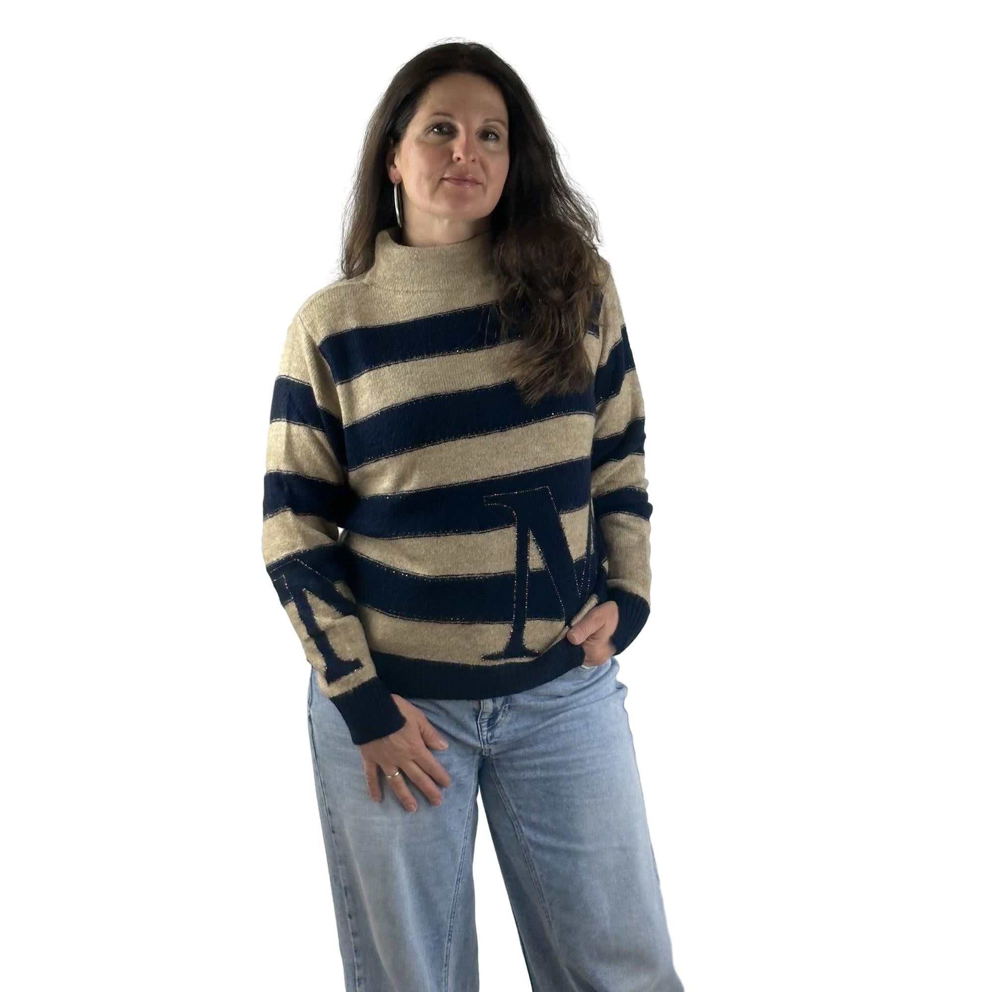 Pullover mit Streifen. Mode von Monari. Seidel Moden Onlineshop