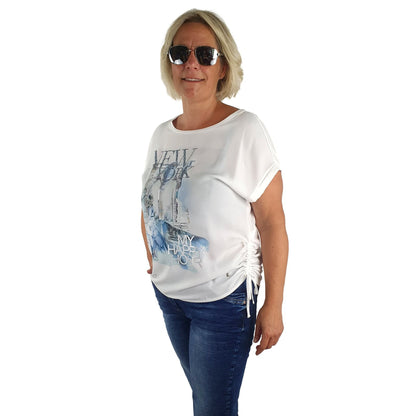 Schluse mit seitlicher Raffung. Mode von Monari. Seidel Moden Onlineshop