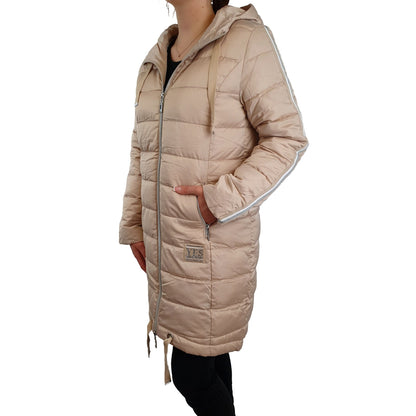 Lange Steppjacke mit Galonstreifen. Mode von Monari. Seidel Moden Onlineshop