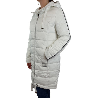 Lange Steppjacke mit Galonstreifen. Mode von Monari. Seidel Moden Onlineshop