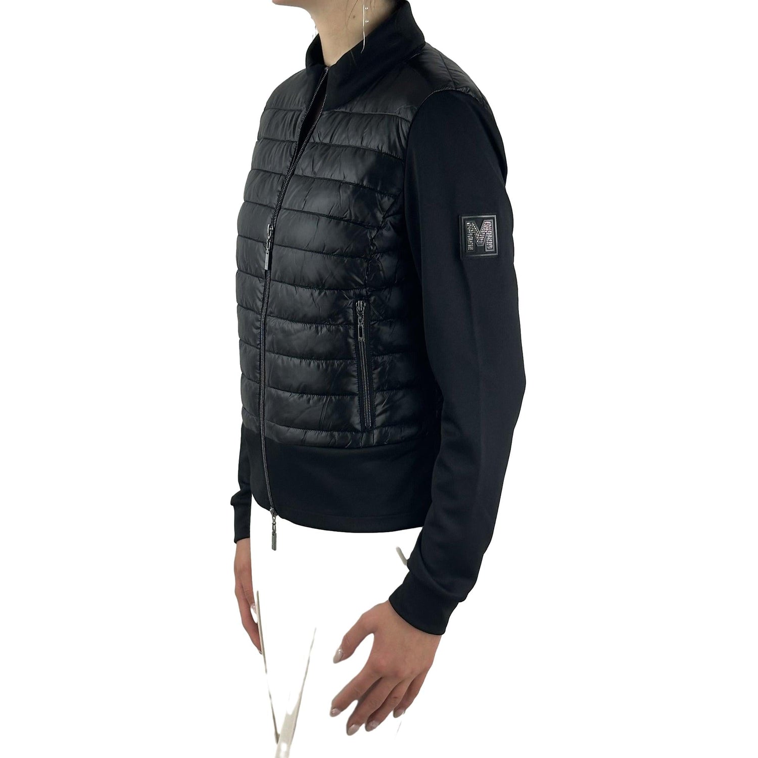 Steppjacke mit Materialmix. Mode von Monari. Seidel Moden Onlineshop