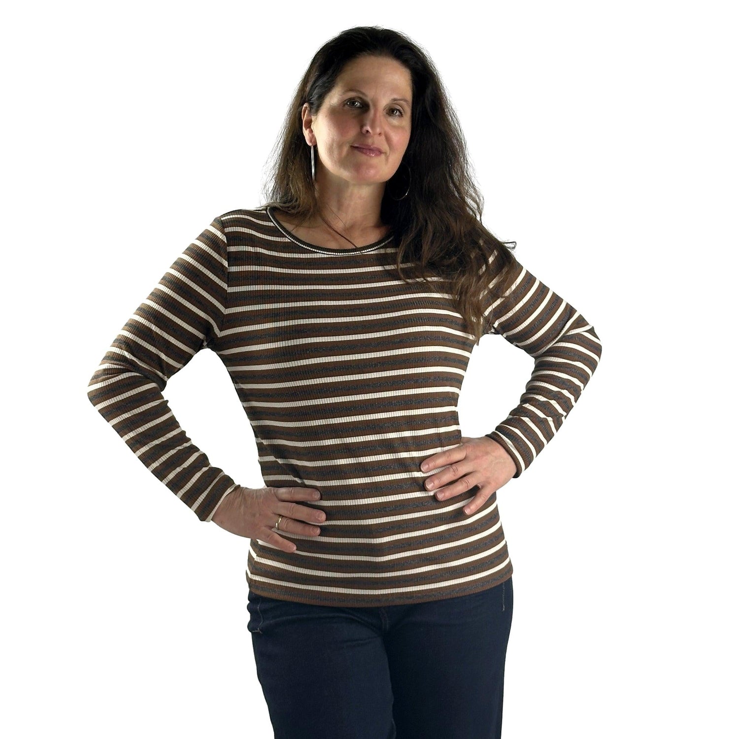 Streifenshirt mit Lurex. Mode von Monari. Seidel Moden Onlineshop