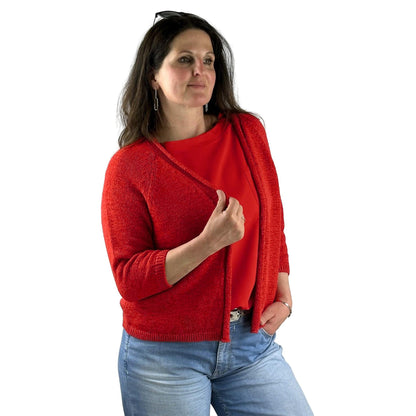 Strickjacke mit 3/4 Ärmeln