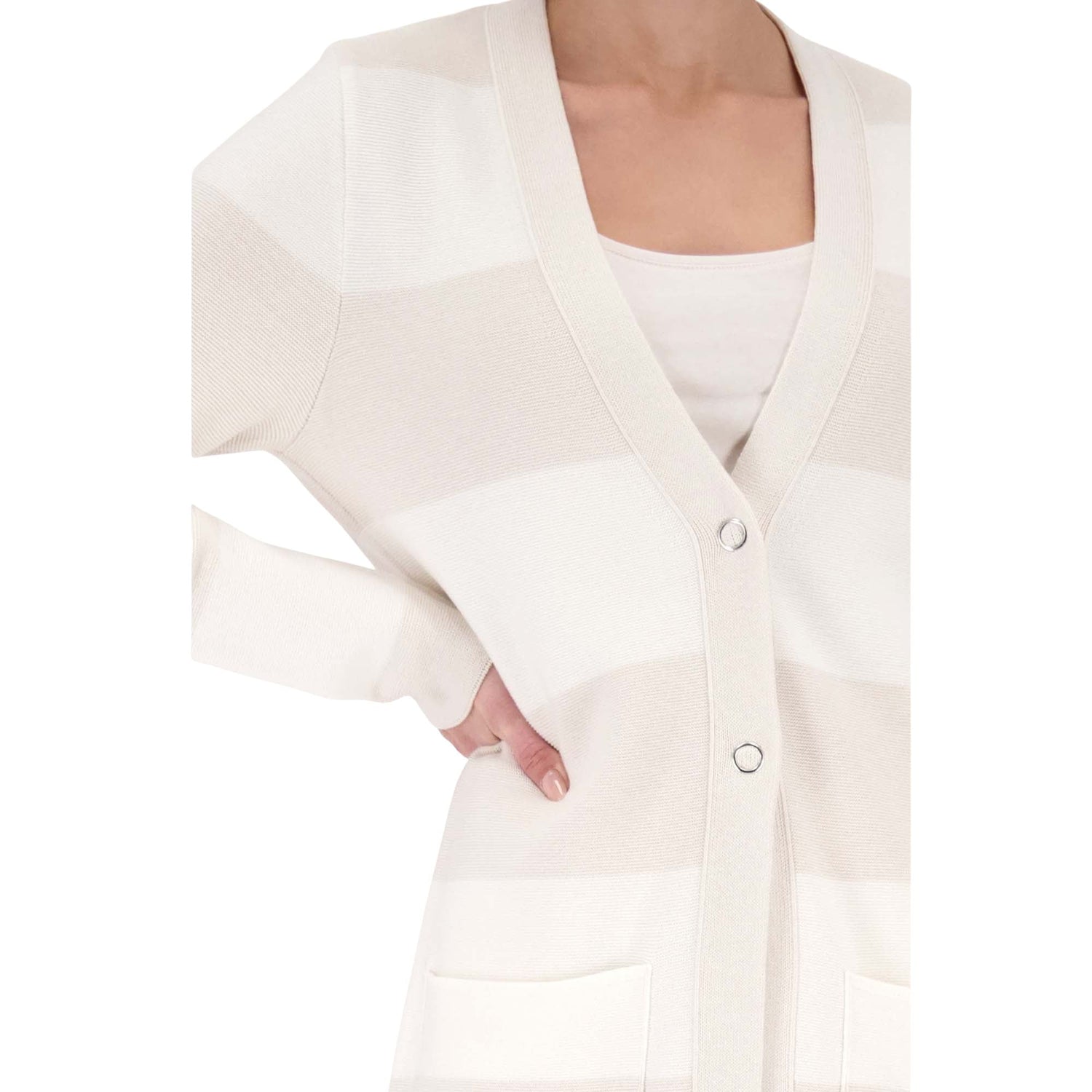 Strickjacke mit Blockstreifen - Mode von Monari