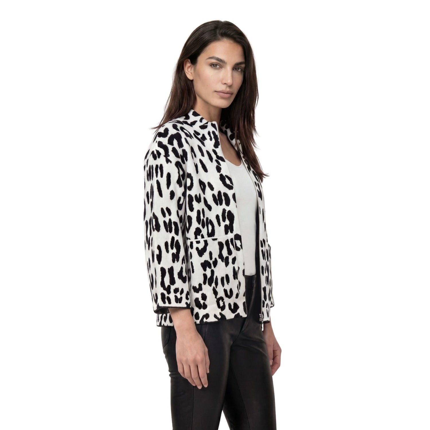 Strickjacke mit Leojacquard - Mode von Monari