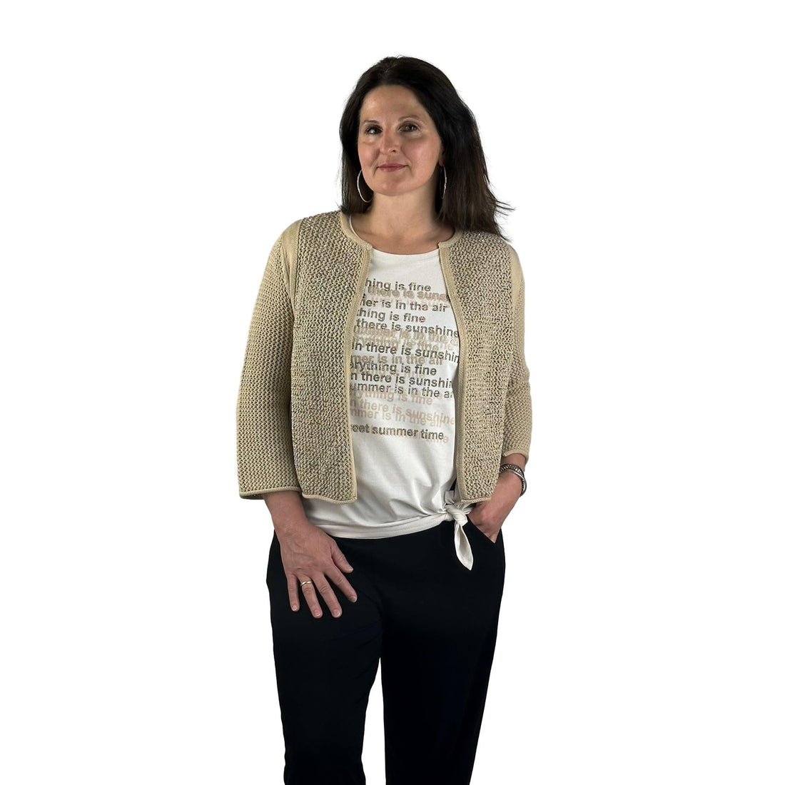 Strickjacke mit Strasssteinen - Mode von Monari