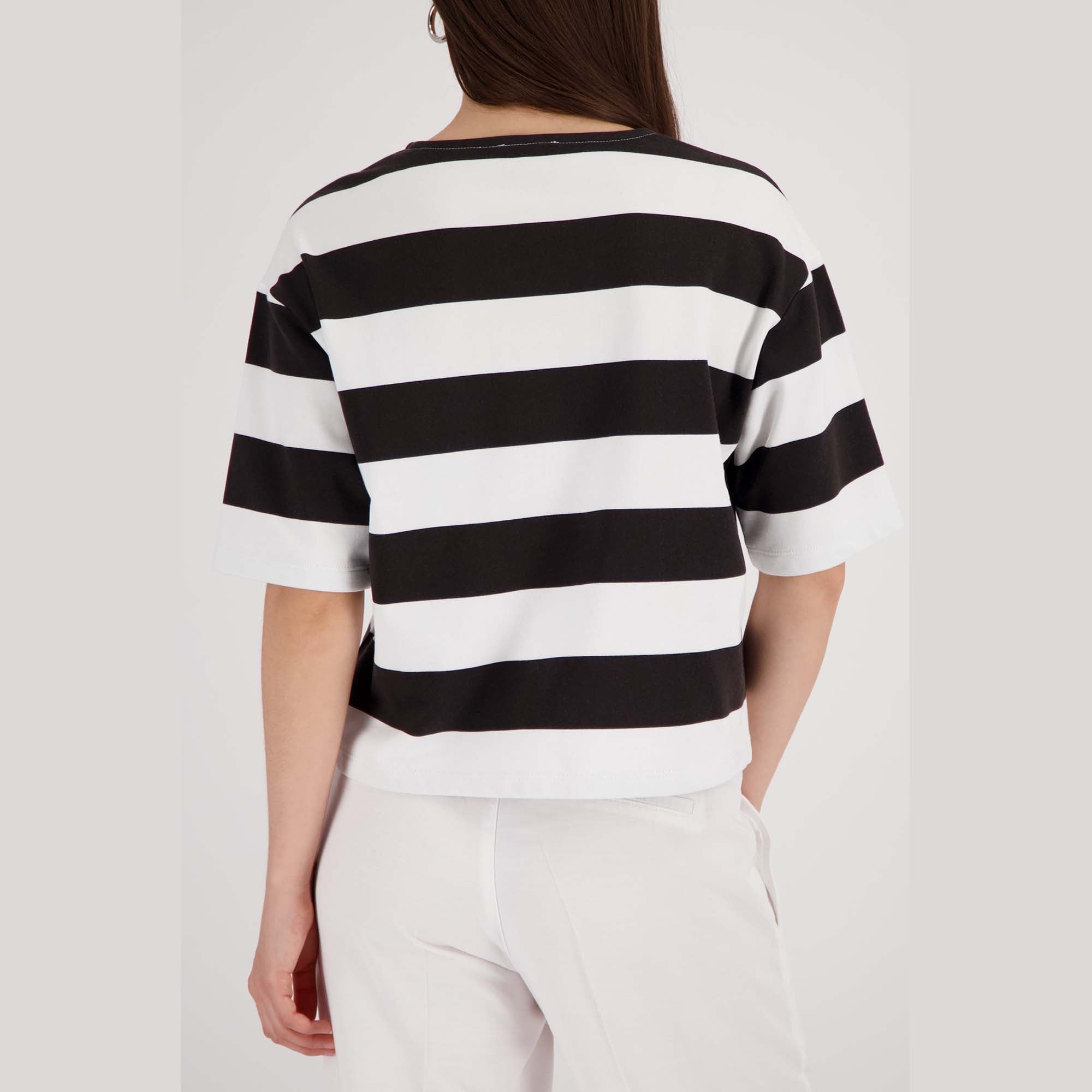 Sweatshirt mit Streifen und Schmuckdetails - Mode von Monari