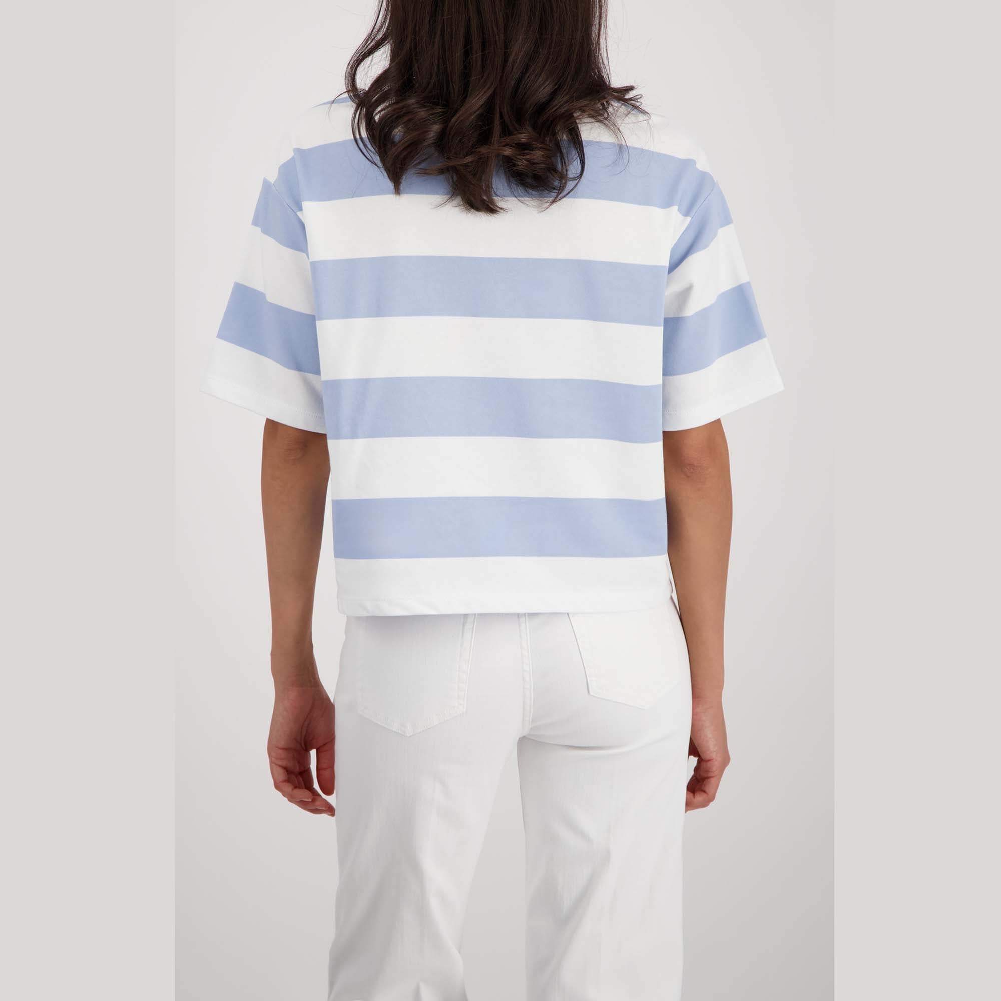 Sweatshirt mit Streifen und Schmuckdetails - Mode von Monari