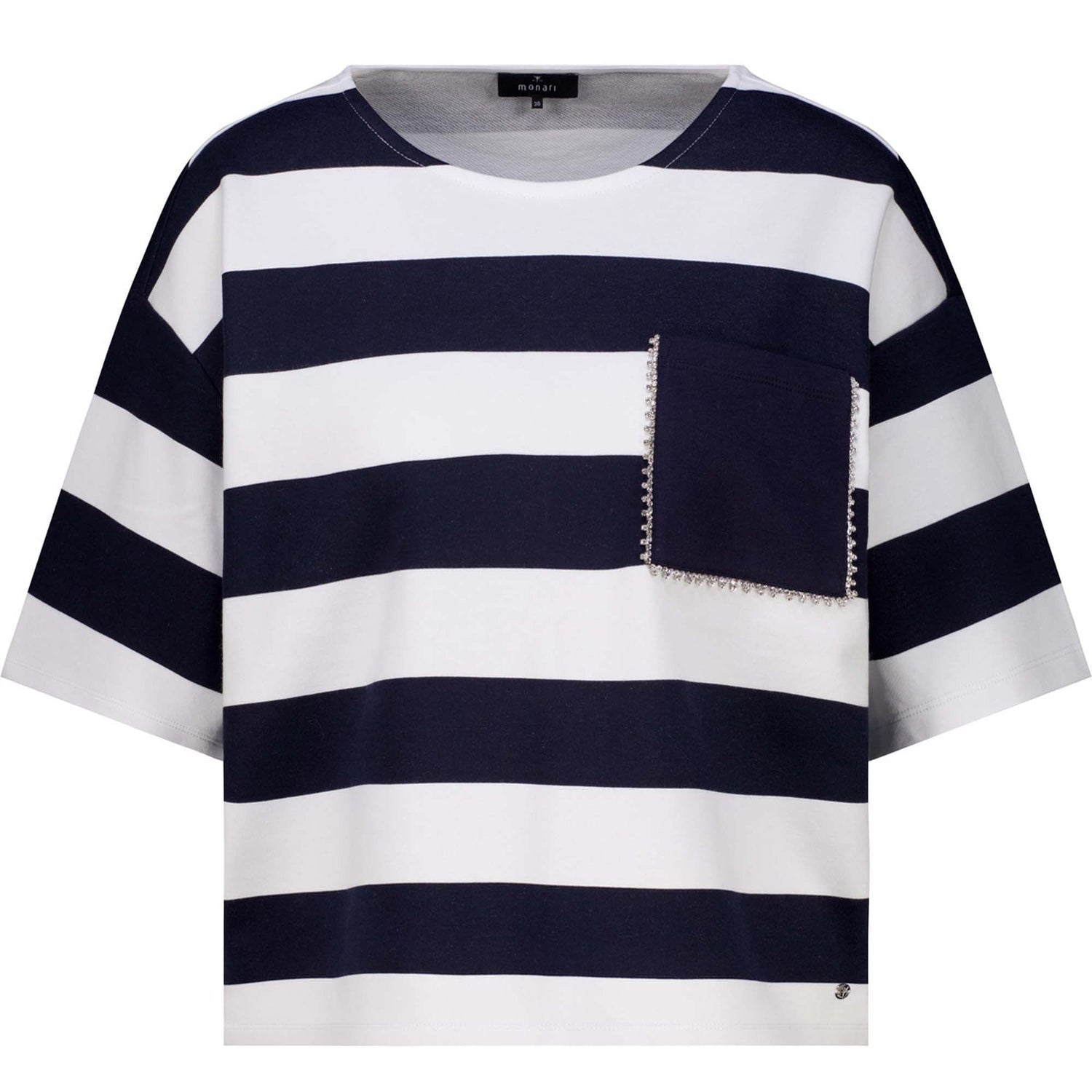 Sweatshirt mit Streifen und Schmuckdetails - Mode von Monari