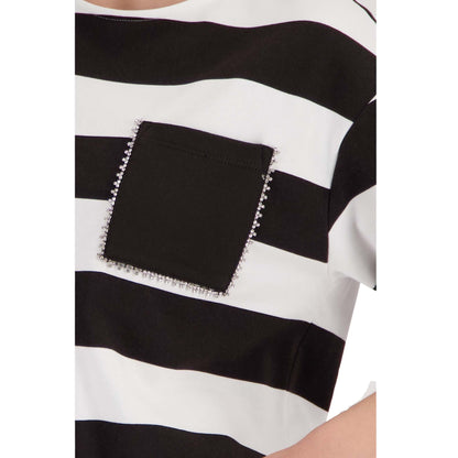 Sweatshirt mit Streifen und Schmuckdetails - Mode von Monari