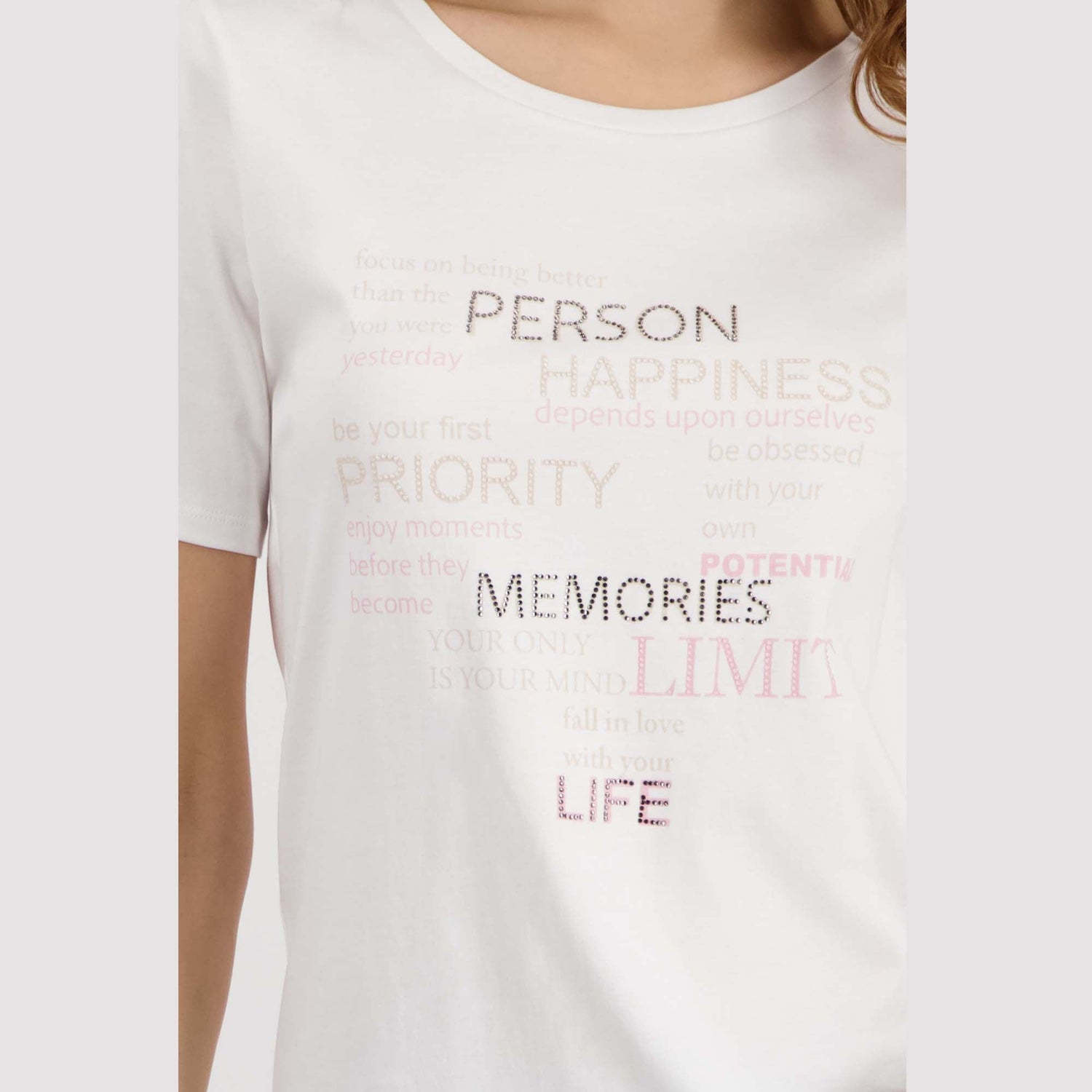 T-Shirt mit Strassschrift - Mode von Monari