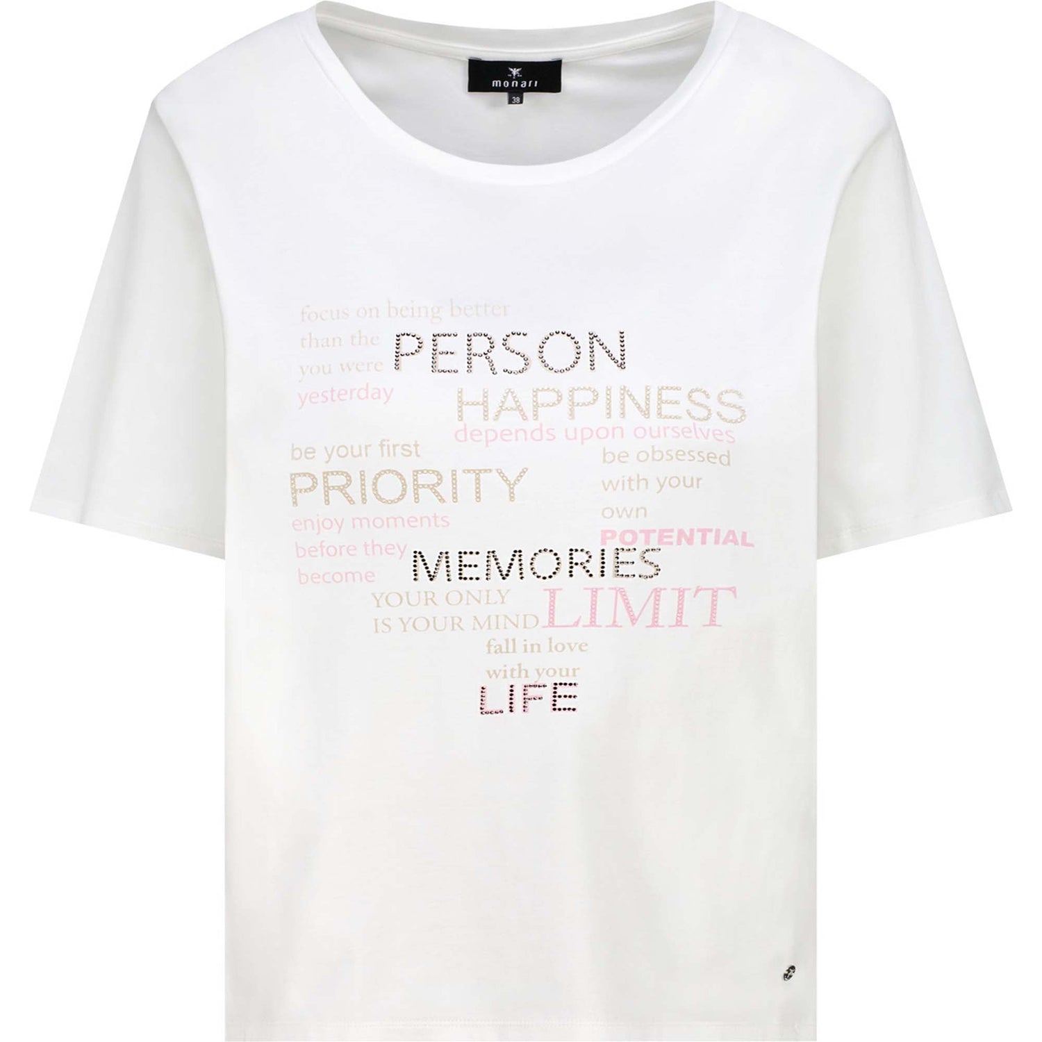 T-Shirt mit Strassschrift - Mode von Monari