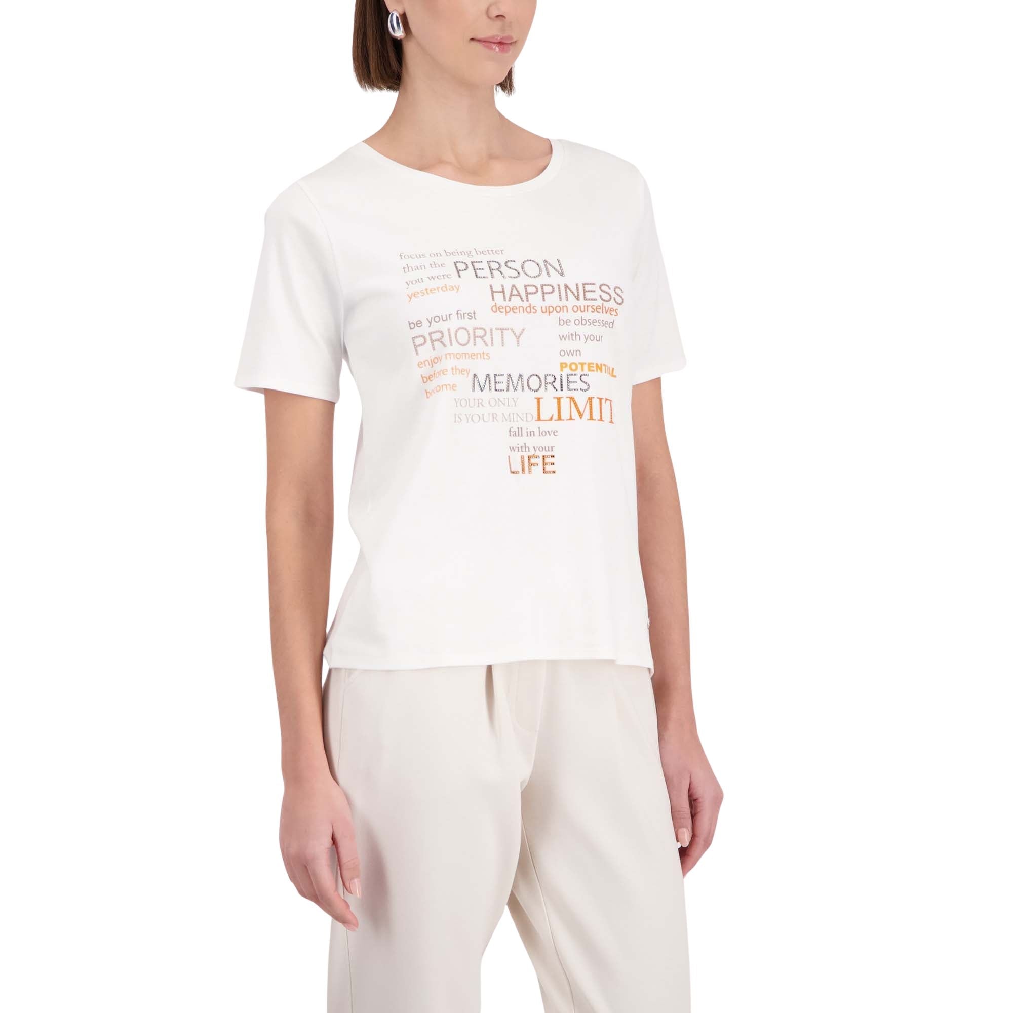 T-Shirt mit Strassschrift - Mode von Monari
