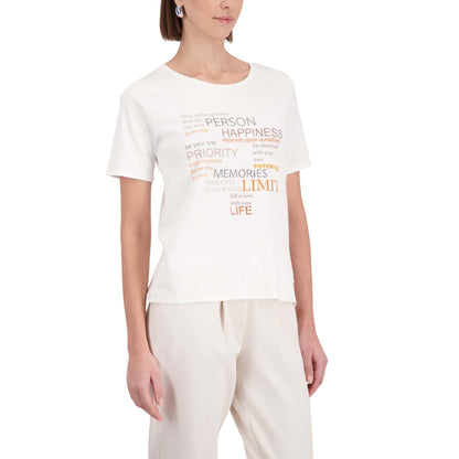 T-Shirt mit Strassschrift - Mode von Monari