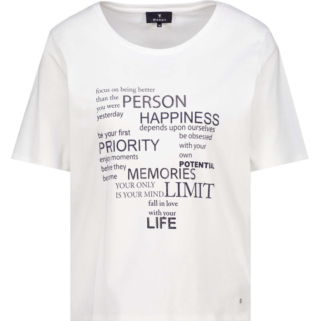 T-Shirt mit Strassschrift - Mode von Monari