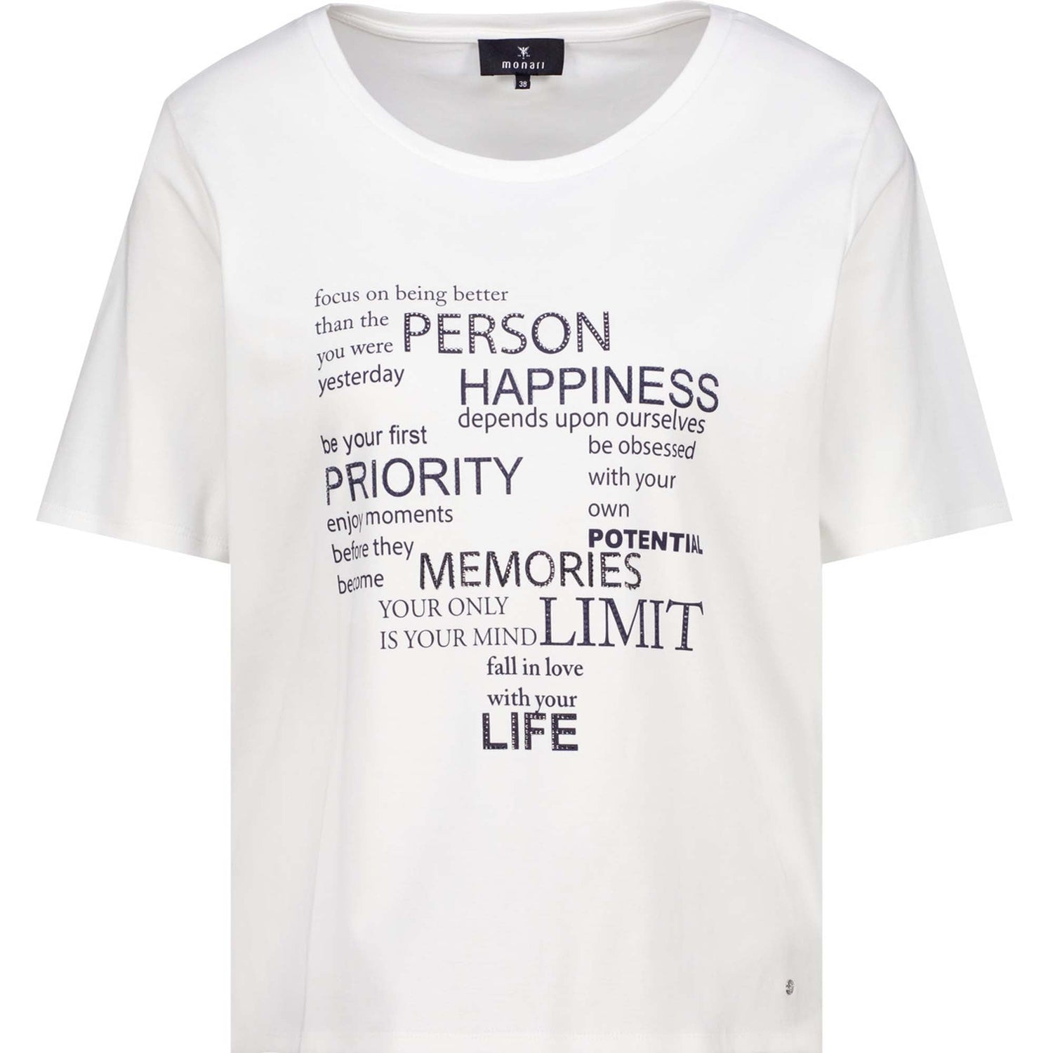 T-Shirt mit Strassschrift - Mode von Monari
