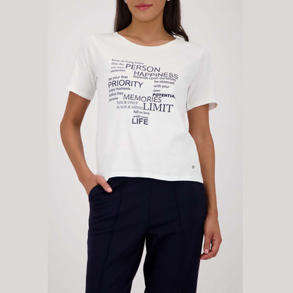 T-Shirt mit Strassschrift - Mode von Monari