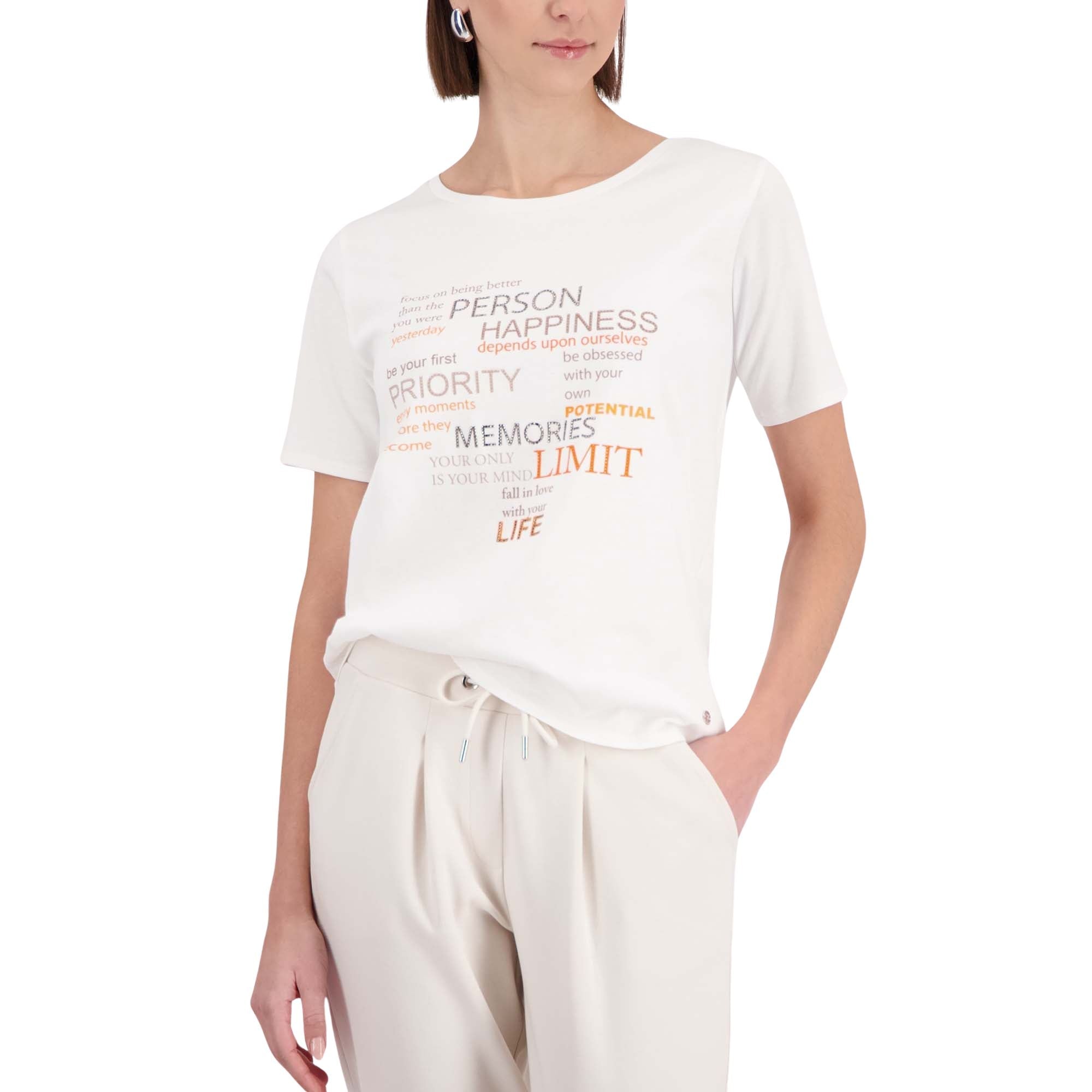 T-Shirt mit Strassschrift - Mode von Monari