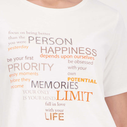 T-Shirt mit Strassschrift - Mode von Monari