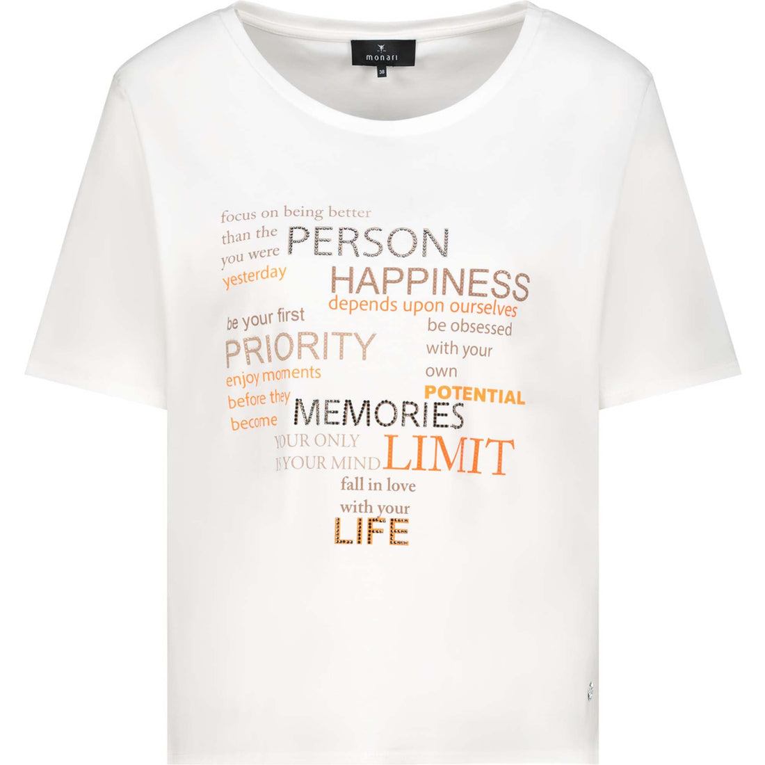 T-Shirt mit Strassschrift - Mode von Monari