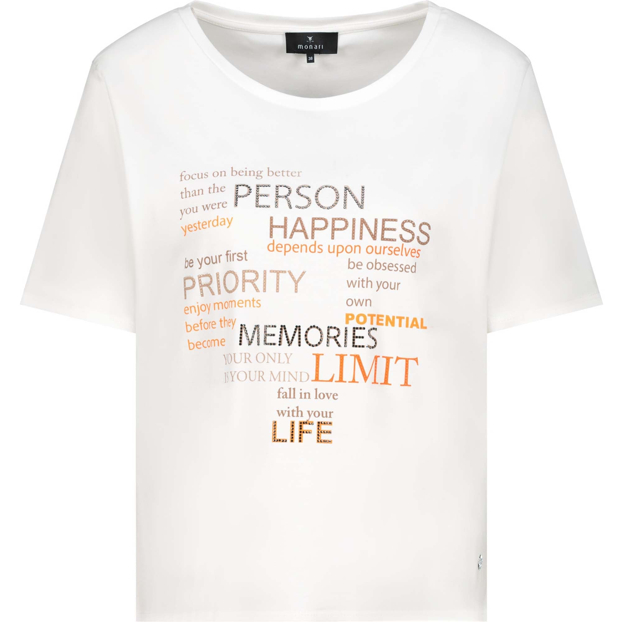 T-Shirt mit Strassschrift - Mode von Monari