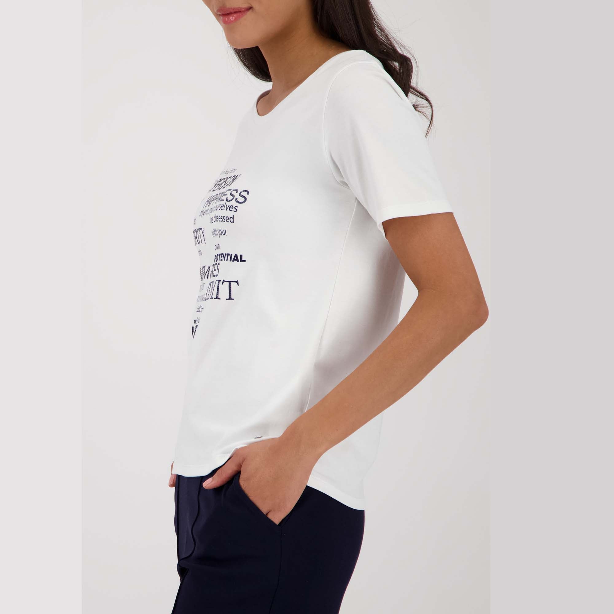 T-Shirt mit Strassschrift - Mode von Monari