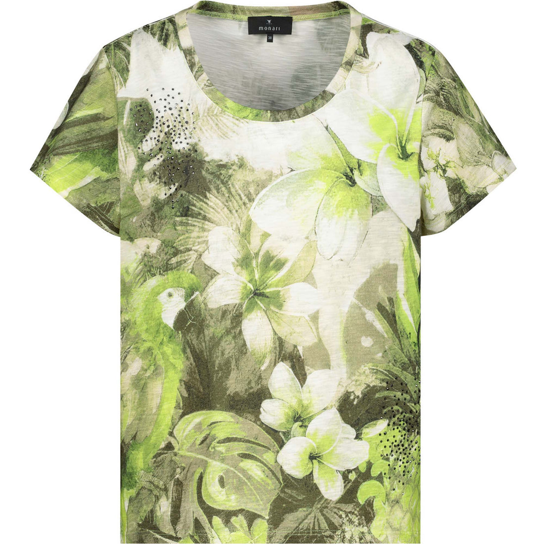 T-Shirt mit tropischen Blumen Muster - Mode von Monari