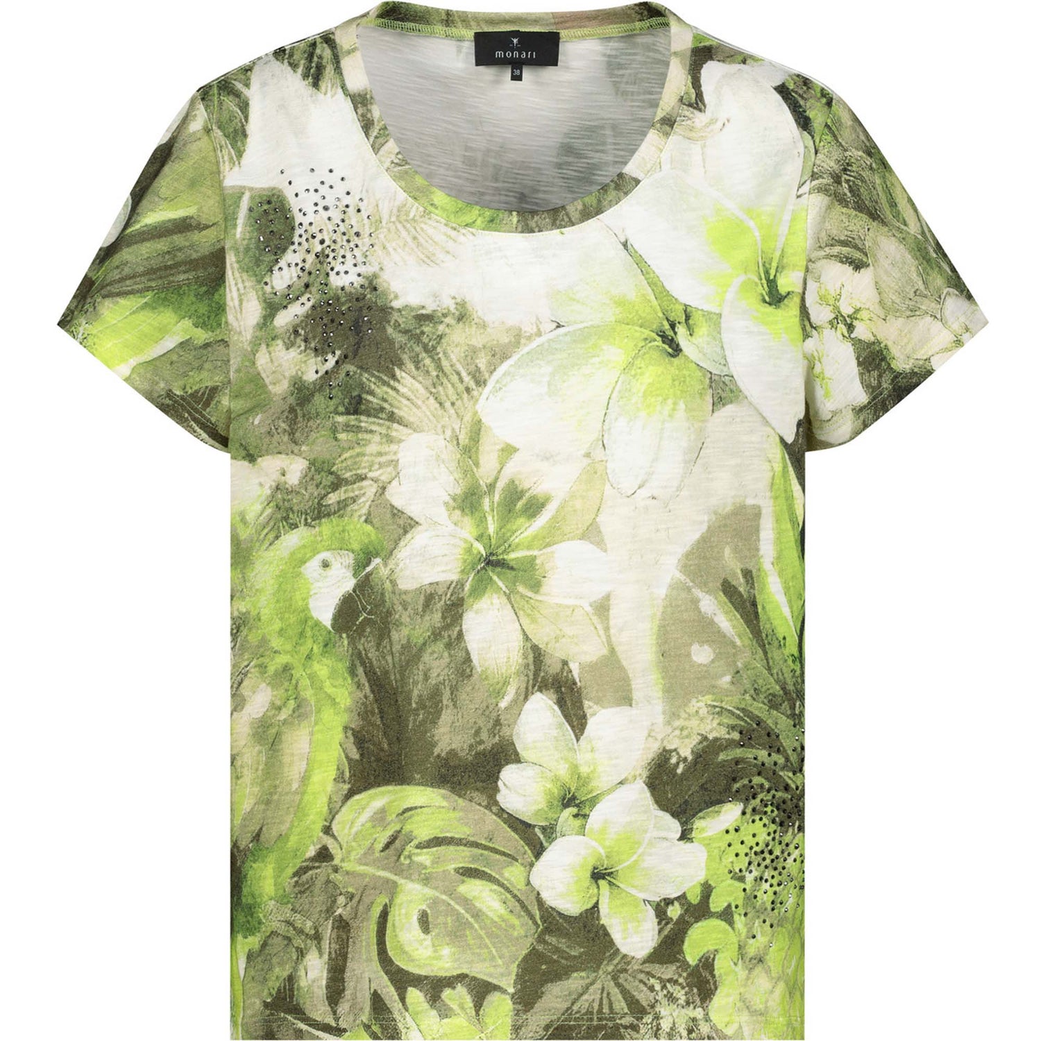 T-Shirt mit tropischen Blumen Muster - Mode von Monari