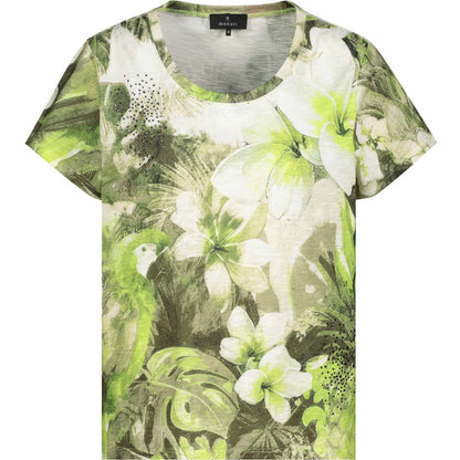 T-Shirt mit tropischen Blumen Muster - Mode von Monari