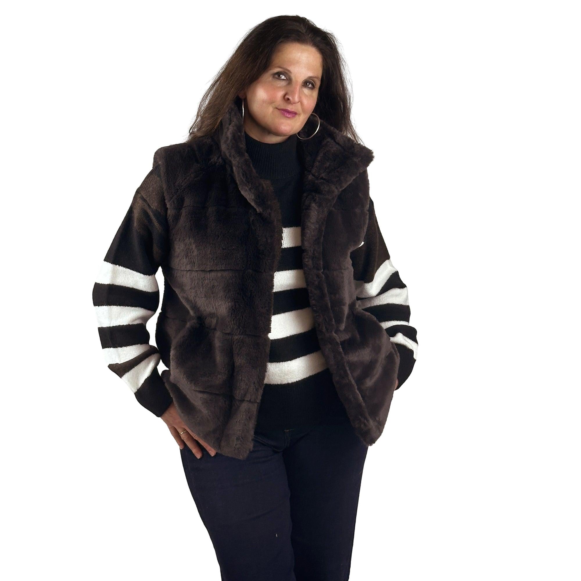 Weste aus Webpelz. Mode von Monari. Seidel Moden Onlineshop