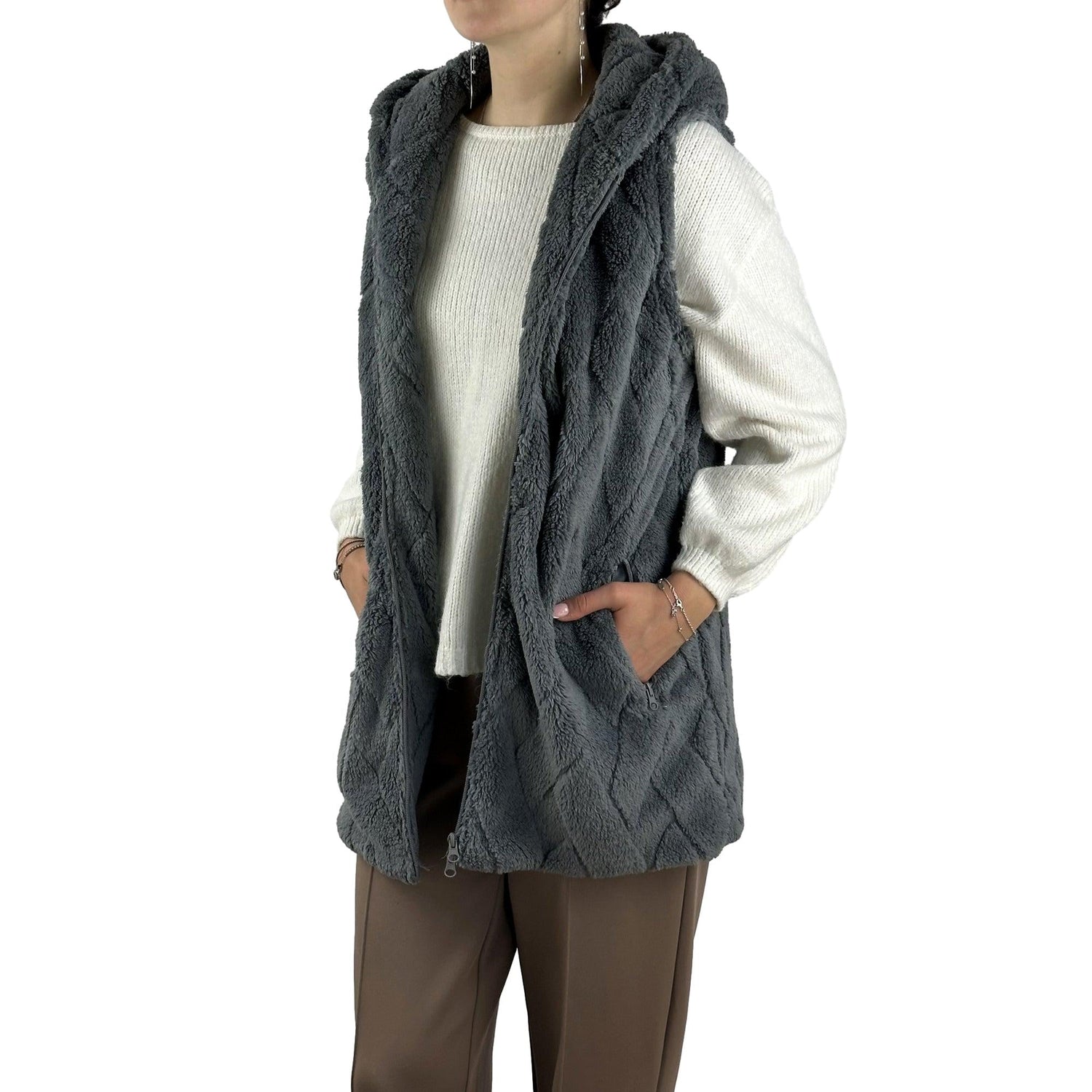 Long Weste in Flauschqualität. Mode von M.X.O. Seidel Moden Onlineshop