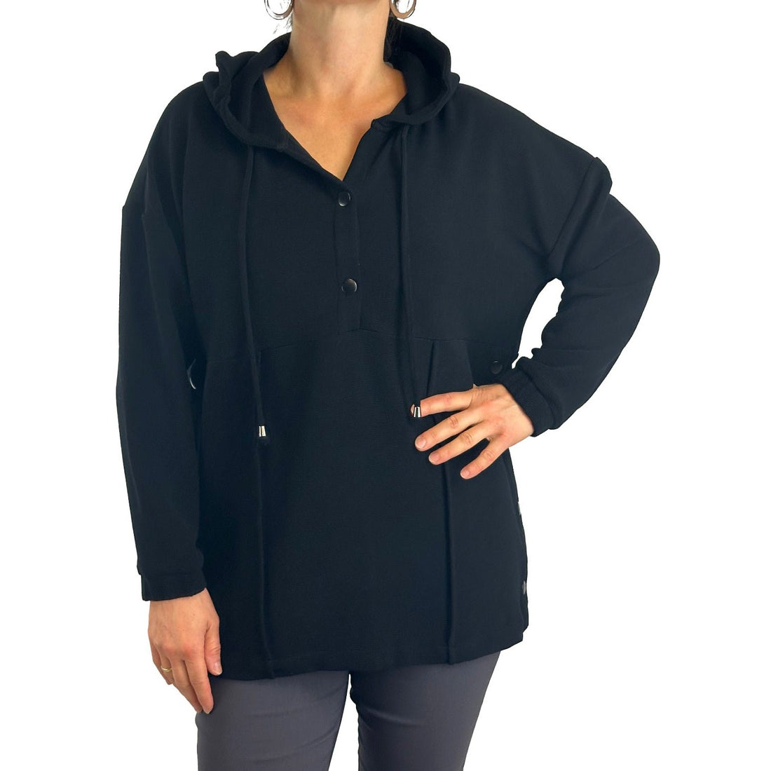 Sweatshirt mit Druckknöpfen. Mode von No Secret. Seidel Moden Onlineshop