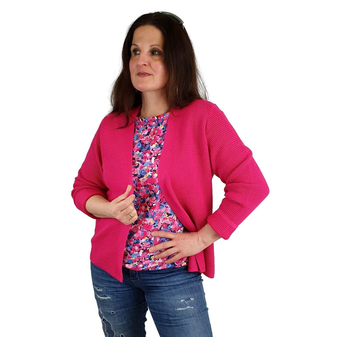 Leichter Cardigan mit Strickmuster. Mode von Rabe. Seidel Moden Onlineshop