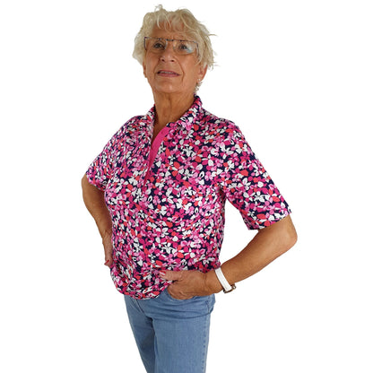 Polo mit floralem Allover-Print. Mode von Rabe. Seidel Moden Onlineshop