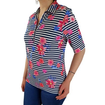 Poloshirt mit floralem Allover-Print. Mode von Rabe. Seidel Moden Onlineshop