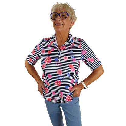 Poloshirt mit floralem Allover-Print. Mode von Rabe. Seidel Moden Onlineshop