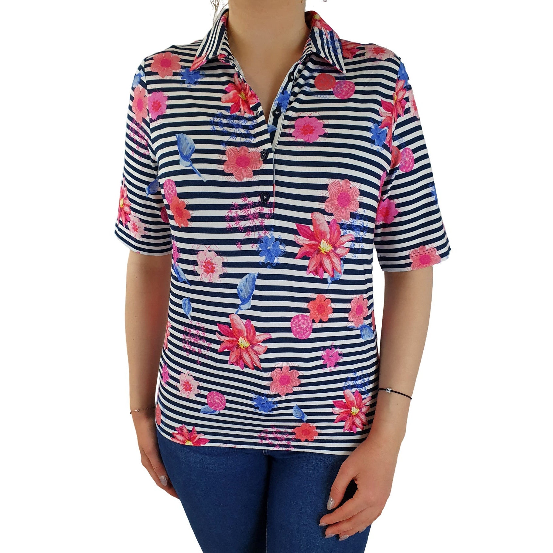 Poloshirt mit floralem Allover-Print. Mode von Rabe. Seidel Moden Onlineshop