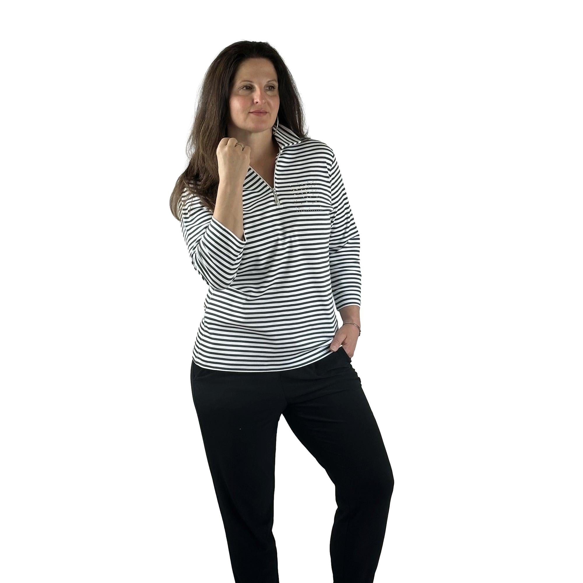Poloshirt mit Reißverschluss. Mode von Rabe. Seidel Moden Onlineshop