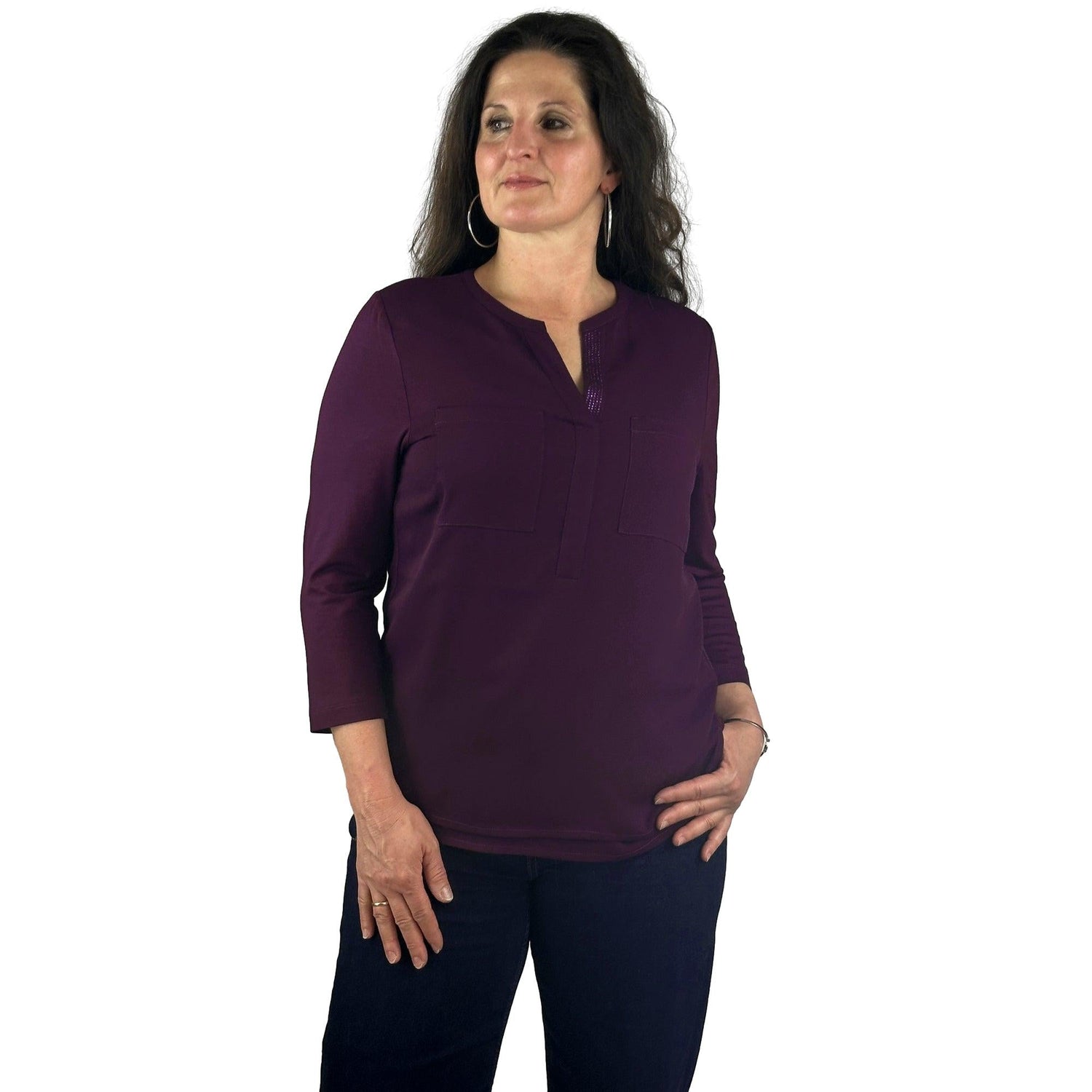 Schluse mit V-Ausschnitt. Mode von Rabe. Seidel Moden Onlineshop