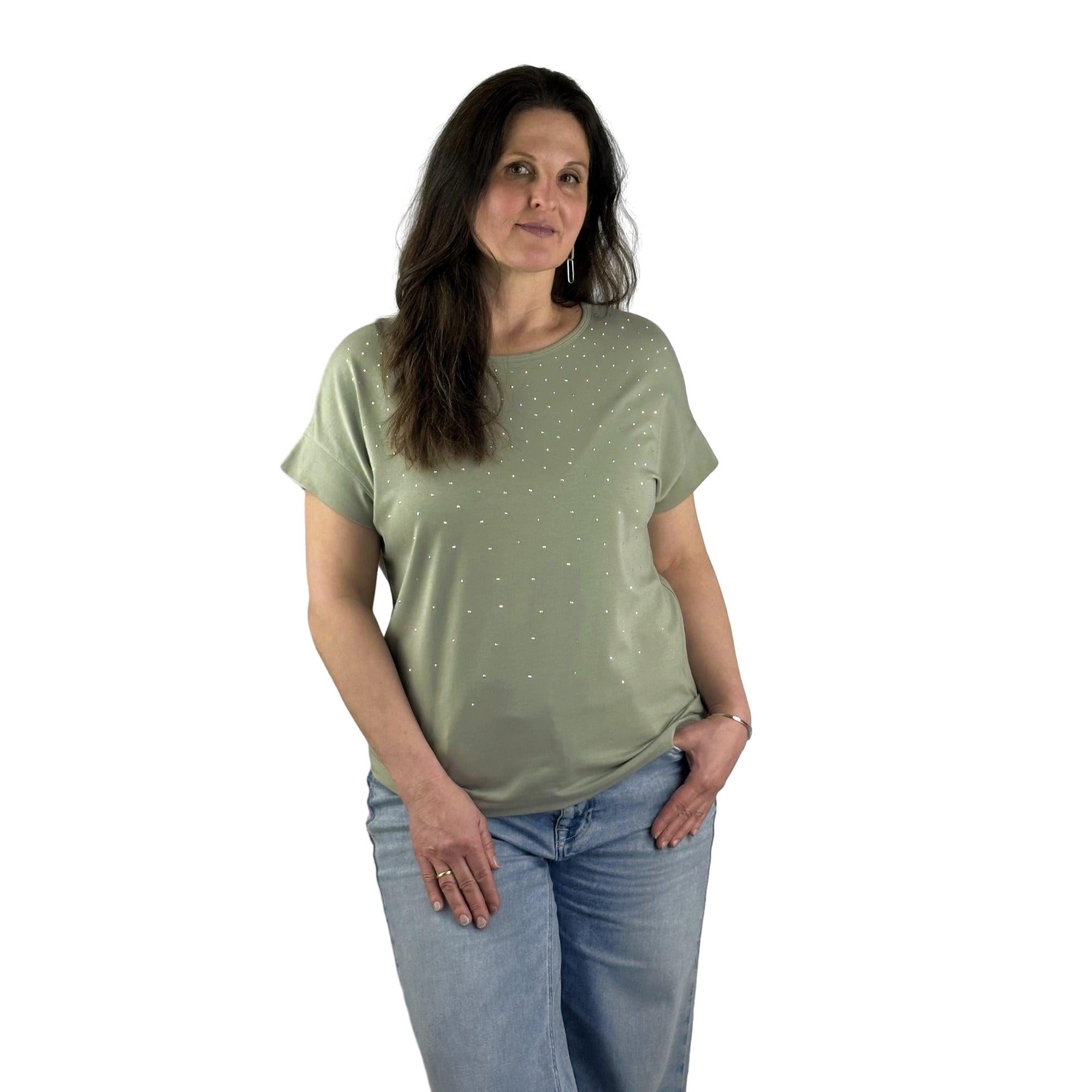 Shirt mit Strasssteinen. Mode von Rabe. Seidel Moden Onlineshop