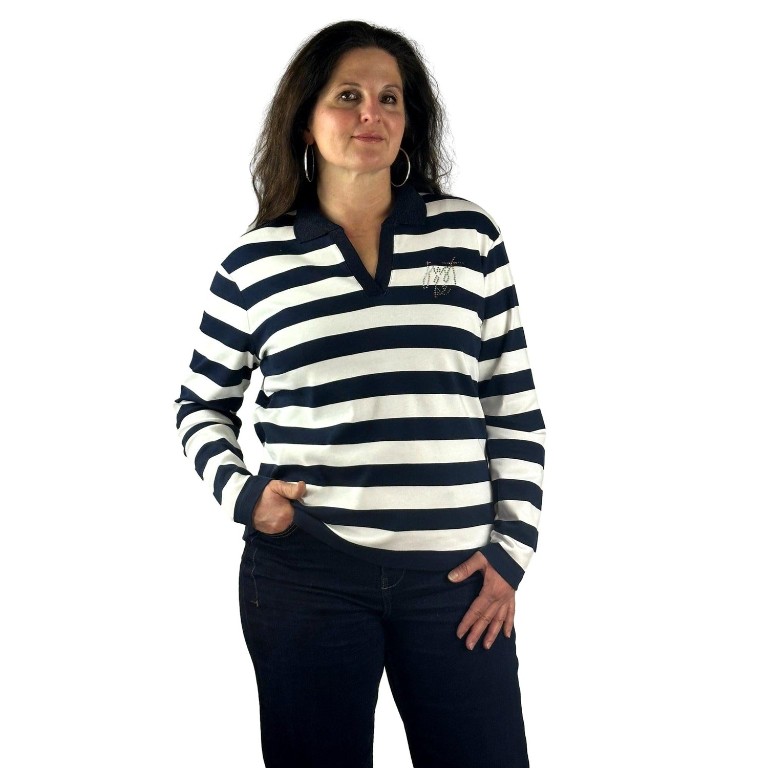 Streifenshirt mit V-Ausschnitt. Mode von Rabe. Seidel Moden Onlineshop