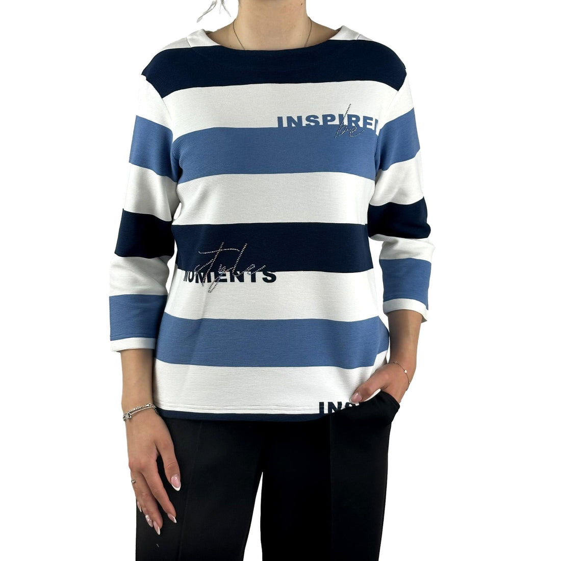 Sweatshirt mit Streifen. Mode von Rabe. Seidel Moden Onlineshop