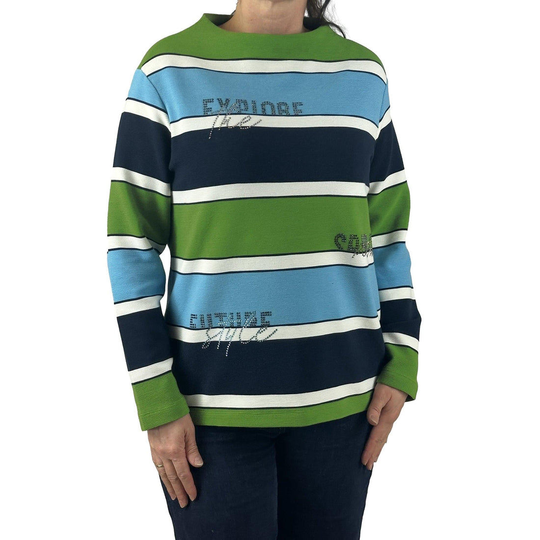 Sweatshirt mit Streifen. Mode von Rabe. Seidel Moden Onlineshop