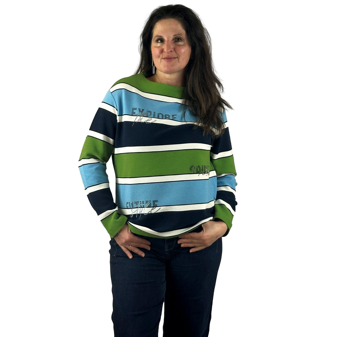 Sweatshirt mit Streifen. Mode von Rabe. Seidel Moden Onlineshop