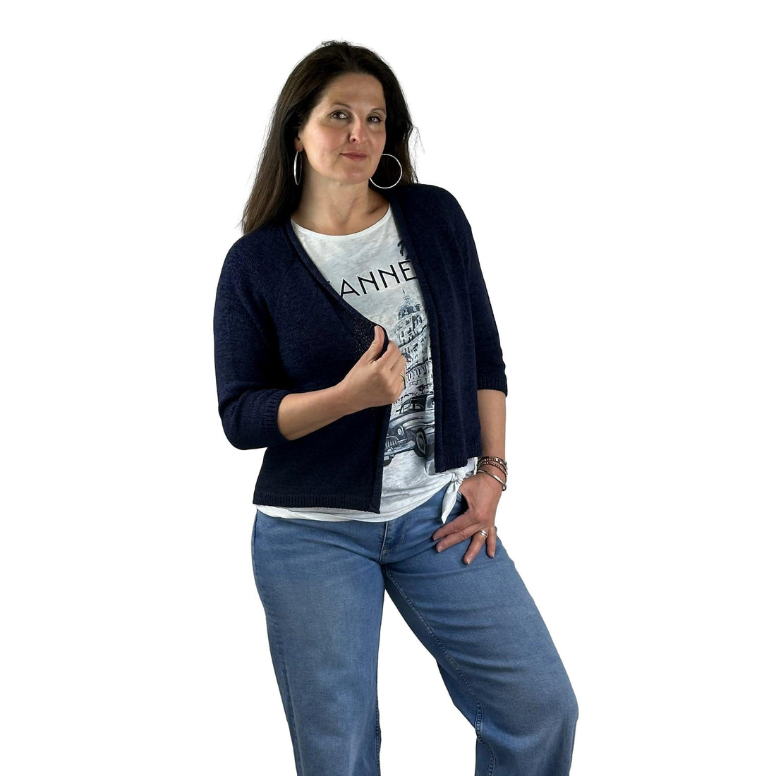 Strickjacke mit 3/4 Ärmeln - Mode von Seidel Moden - Damenmode für jeden Anlass