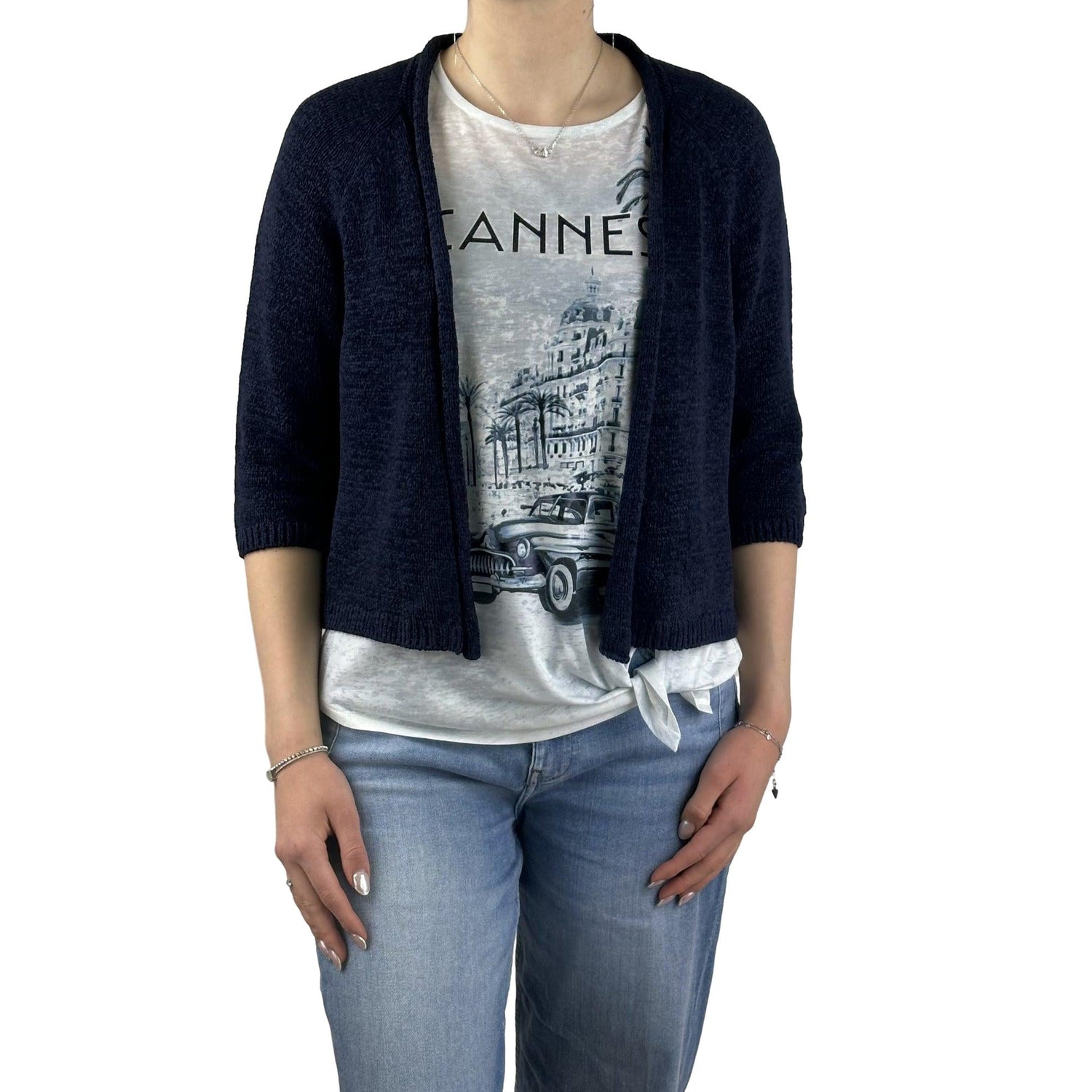 Strickjacke mit 3/4 Ärmeln - Mode von Seidel Moden - Damenmode für jeden Anlass