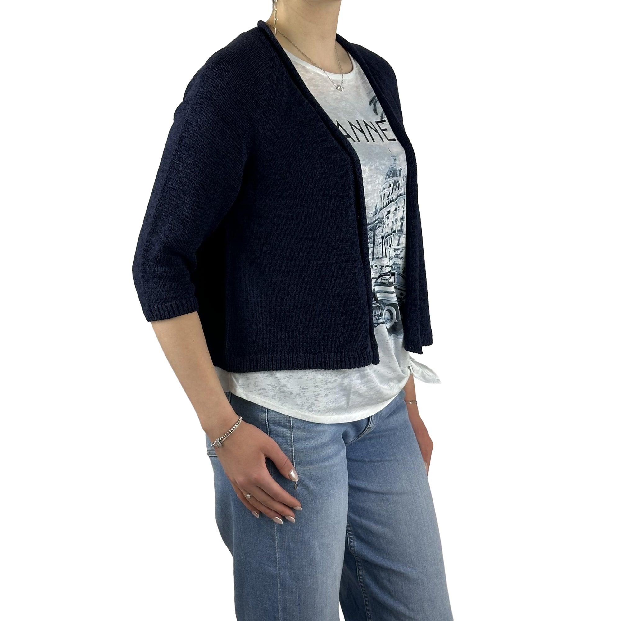Strickjacke mit 3/4 Ärmeln - Mode von Seidel Moden - Damenmode für jeden Anlass