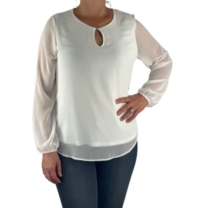 Schluse mit Cut-Out am Ausschnitt. Mode von Seidel. Seidel Moden Onlineshop