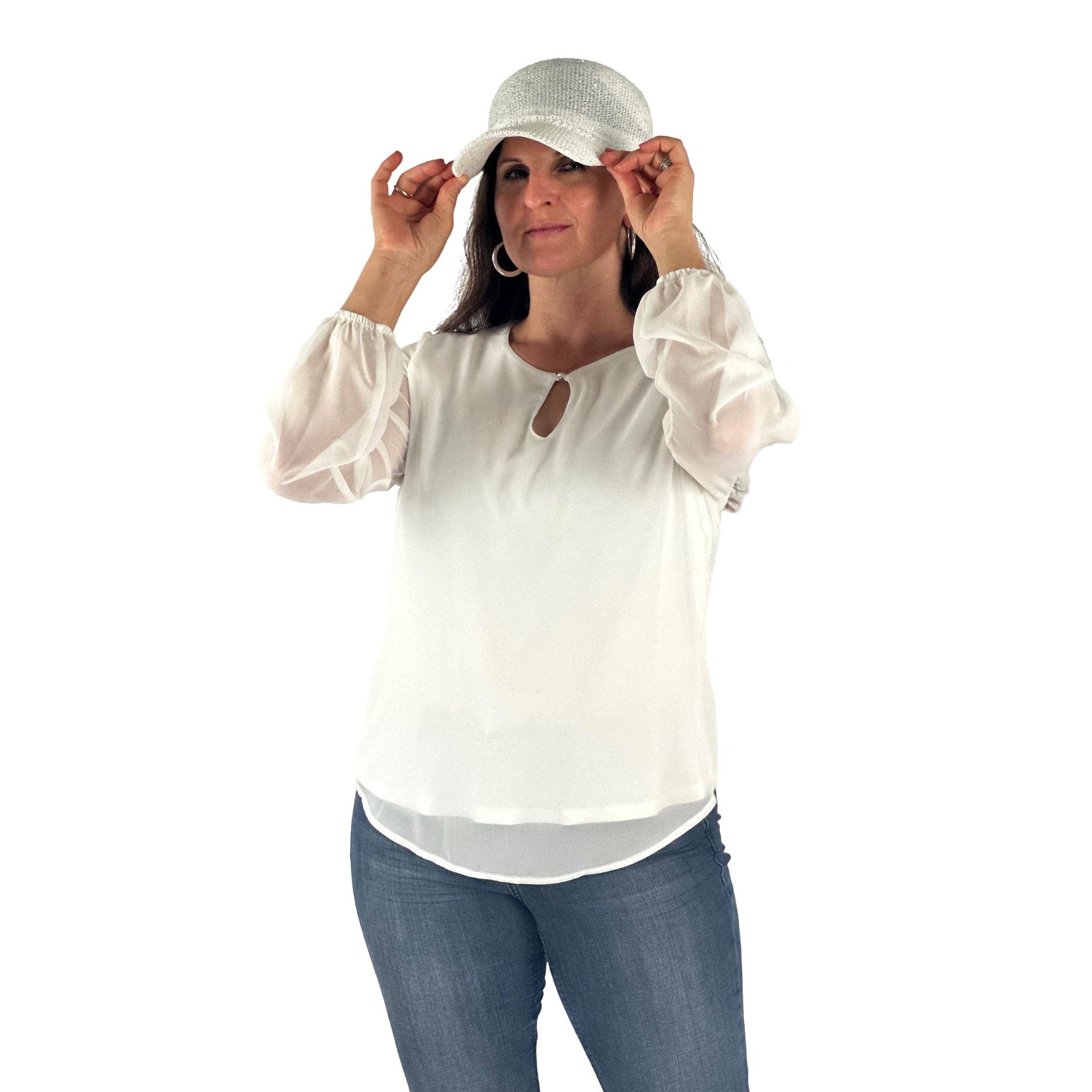 Schluse mit Cut-Out am Ausschnitt. Mode von Seidel. Seidel Moden Onlineshop
